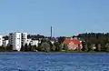 Le château Schauman vu du lac Jyväsjärvi.