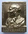 Médaille émise pour le 70e anniversaire de Raoul Follereau en 1973, graveur E.J. Belloni. Recto