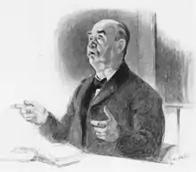 M. Gebhart faisant son cours à la Sorbonne - croquis d'après nature de Malteste
