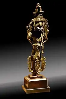 Statuette edan. Peuple Yorouba. Bronze, H. 25 cm. Bénin, Nigéria. 1850-1950