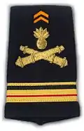 Fourreau d'épaule de grade de major de l'Armée de terre française - artillerie 28°groupe géographique