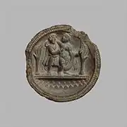 Couple mythologique, Apollon et Daphné ?. D. 10&nbsp;cm. Met