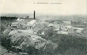 Une des carrières de Montmagny au début du XXe&nbsp;siècle.