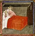 Bibliothèque Bodléienne, manuscrit Douce 217, fo 26 vo, fin du XIVe siècle.
