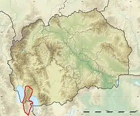 Carte de localisation de la Galičica en Macédoine du Nord.