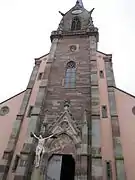 Clocher-porche de l'égliseSaint-Étienne.