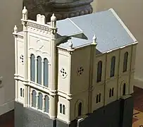 Maquette de la synagogue visible au Muzej grada Zagreba (hr) (musée de la ville de Zagreb)