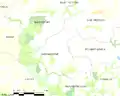 Carte de la commune de Saint-Nicodème et des communes avoisinantes.