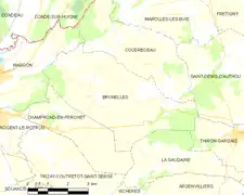 Carte de la commune de Brunelles.