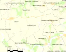 Carte de la commune de Châtaincourt.