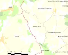 Carte de la commune des Étilleux.