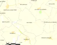 Carte de la commune de Moutiers.