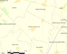 Carte de la commune de Prunay-le-Gillon.