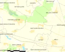 Carte de la commune de Saint-Aubin-des-Bois.