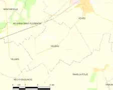 Carte de la commune de Villeau.