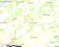 Carte de la commune de Saint-Urbain (Finistère).