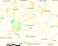 Carte de la commune de Chanteloup et des communes avoisinantes.