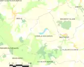 Vue d'une carte dessinant des limites territoriales communales