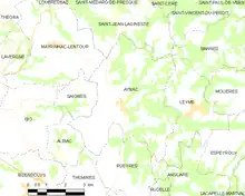 Situation de la commune d'Aynac