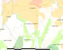 Jacob-Bellecombette et les communes voisines.