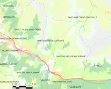 Saint-Martin-de-la-Porte et les communes voisines.
