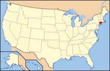 Carte montrant l'État du Connecticut