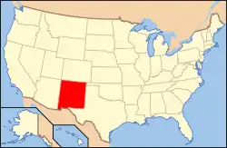 Carte montrant l'État du Nouveau-Mexique