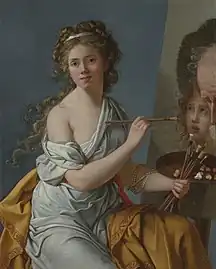 Marie-Guillemine Benoist, Autoportrait copiant le Bélisaire et l’enfant à mi-corps de David, 1786