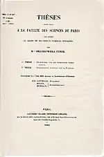 Thèse de Marie Curie: Recherches sur les substances radioactives. 1903.