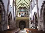 Vue intérieurevers la tribune d'orgue.