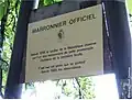 Plaque indicatrice en 2009, 3e&nbsp;marronnier officiel.