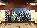 Famille royale de Suède représentée dans la salle des billets.