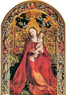 La Vierge au buisson de roses (XVe siècle).