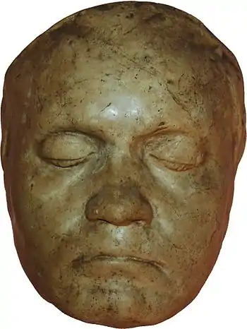 Masque de Beethoven moulé en 1812 par le sculpteur Franz Klein (en) pour le buste réalisé la même année (Beethoven Haus de Bonn).