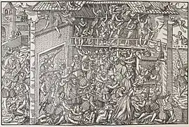 Le massacre de Wassy (gravure du XVIe&nbsp;siècle).