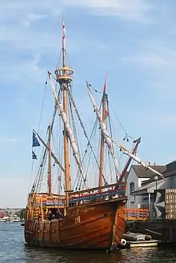 Une réplique du Matthew dans le bassin à flot de Bristol en 2004.