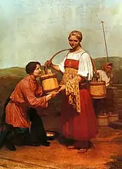 Rencontre au puits. 1843. Musée national d'art d'Azerbaïdjan, Bakou