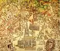 La Stephansplatz et la cathédrale sous le 1er siège ottoman en 1529.