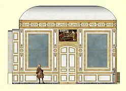 Restitution de la paroi Sud du Grand Cabinet de Meudon, XVIIIe&nbsp;siècle.