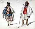 Maquette de costumes pour deux marins
