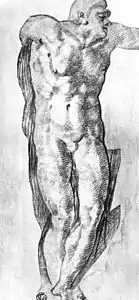 Étude d'homme nu,Michel-Angecraie, 1re moitié du XVIe siècle.