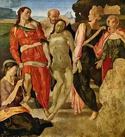 Mise au tombeau, 1500-1501, huile sur bois, 161 × 149 cm, Londres, National Gallery.