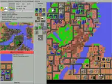 Carte du monde à droite, et interface d'un logiciel de couleur grise à gauche.