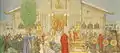 Le sacrifice de Domalde devant le temple d'Uppsala (étude pour Midvinterblot de Carl Larsson, 1915).