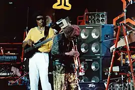 Miles Davis, ici au Montreux Jazz Festival de 1986 au Casino de Montreux, était un habitué du festival.