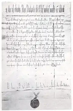 Bulle pontificale de Calixte II, du 27 mars 1122.