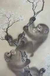 Singes sur un cerisier