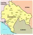 Carte du Monténégro en 1913.