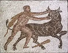 Hercule domptant le taureau de Crète
