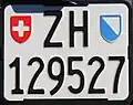 Plaque arrière blanche du canton de Zurich (motocycle).
